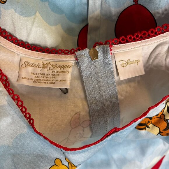 Disney Winnie The Pooh Loungefly Stitch Shoppe Dress Size 3XL Blue Belted Zipper - Picture 9 of 11